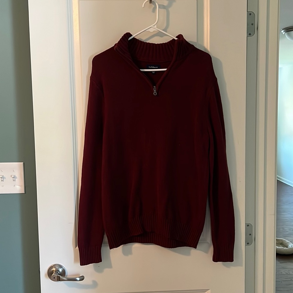 Men’s Croft & Barrow 1/4 Zip Sweater in Maroon Size Small